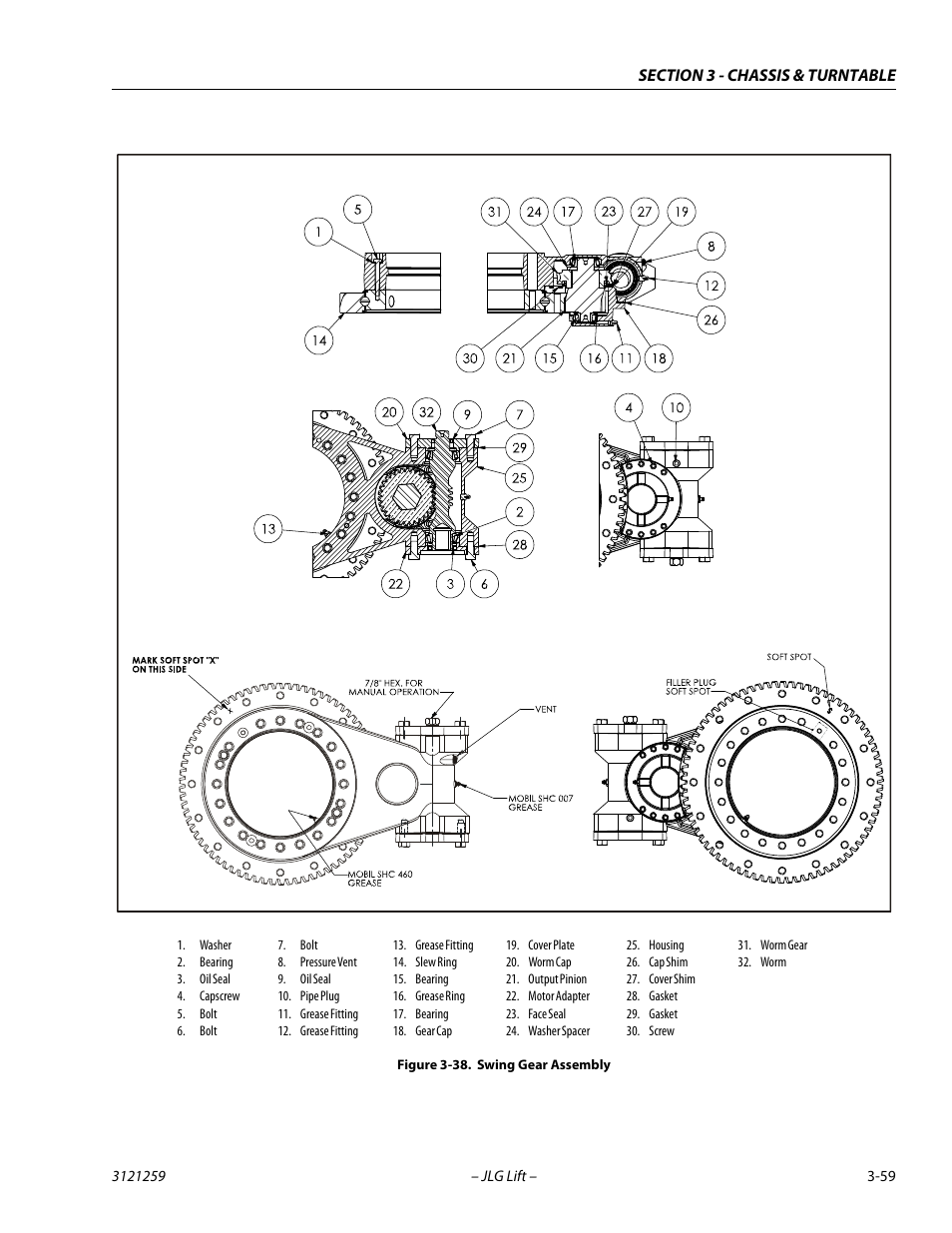 Swing gear assembly -59 | JLG 340AJ Service Manual User Manual | Page 99 / 348