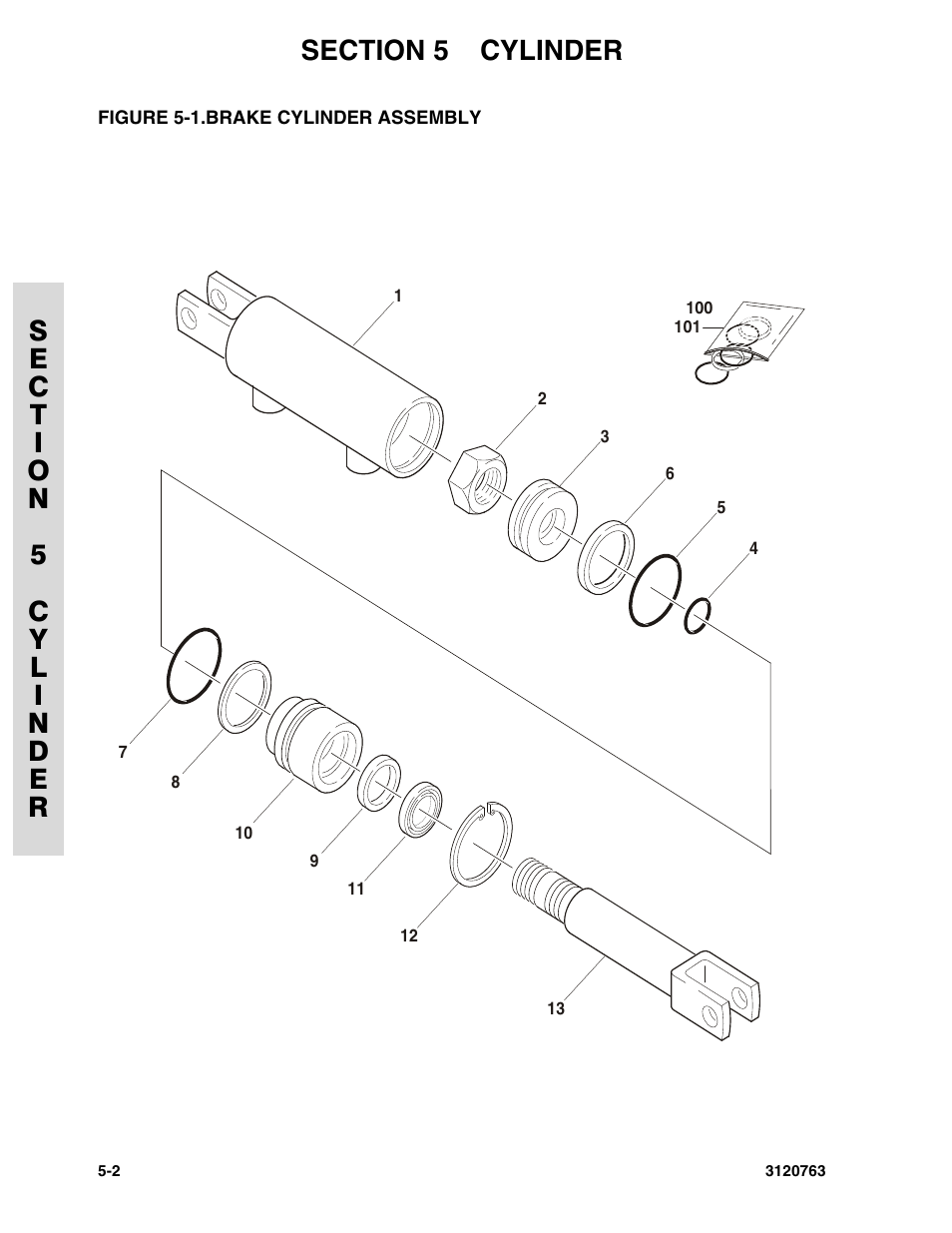 Figure 5-1. brake cylinder assembly, Brake cylinder assembly -2 | JLG 2658E3 ANSI Parts Manual User Manual | Page 142 / 220