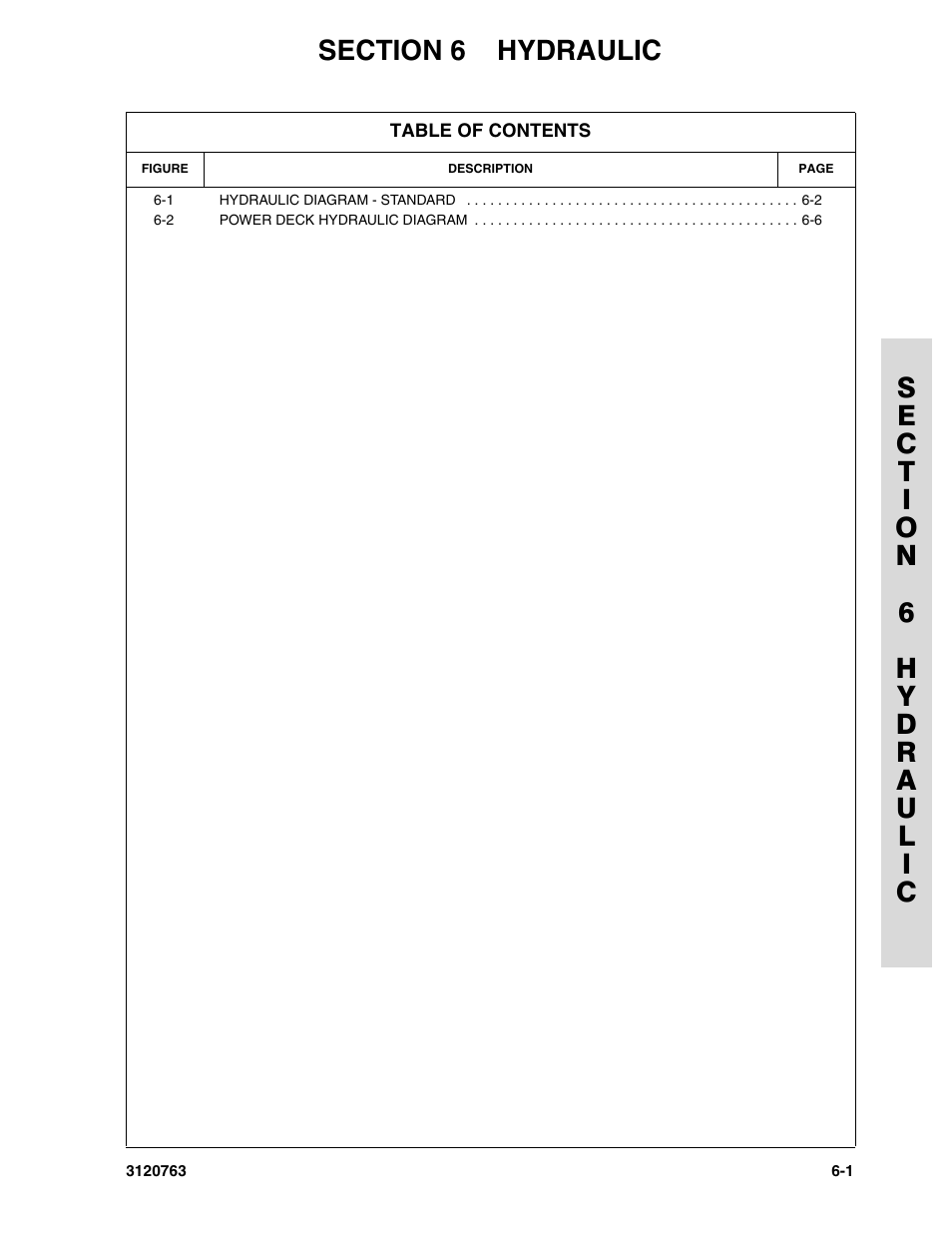 Section 6 hydraulic, Section 6 - hydraulic -1 | JLG 2658E3 ANSI Parts Manual User Manual | Page 167 / 220