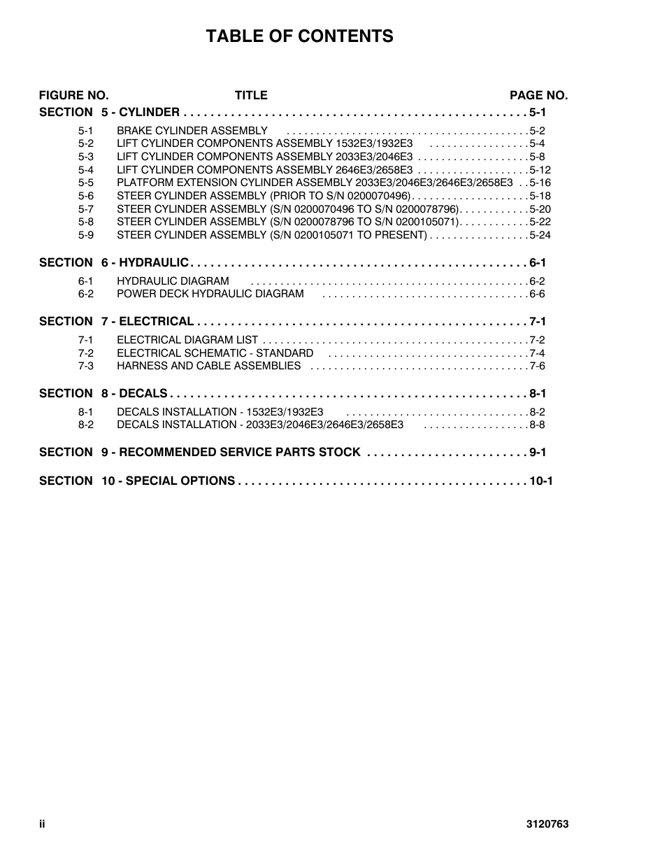 JLG 2658E3 ANSI Parts Manual User Manual | Page 6 / 220