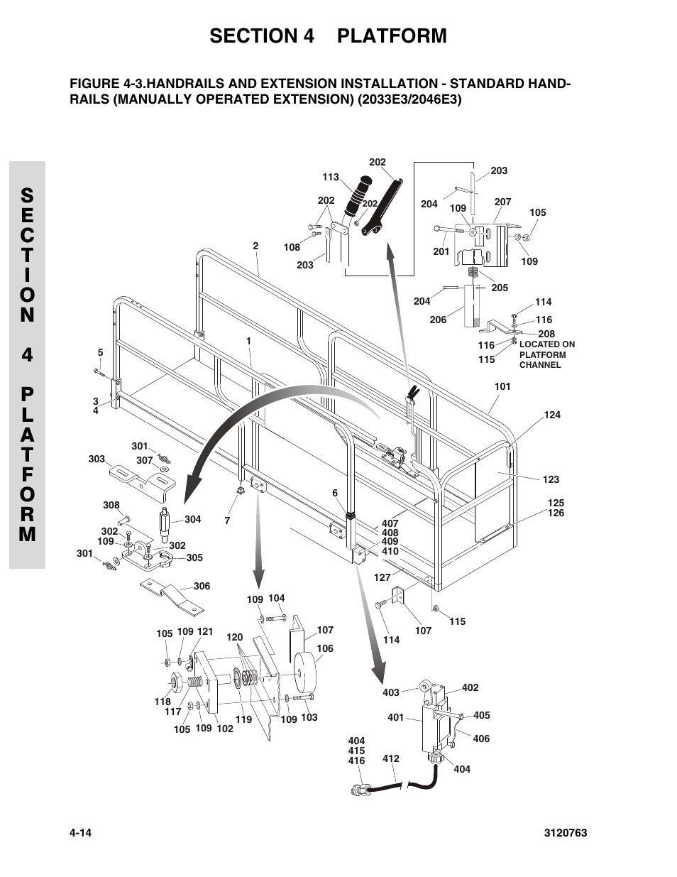 Manually operated extension) (2033e3/2046e3) -14 | JLG 2658E3 ANSI Parts Manual User Manual | Page 92 / 220