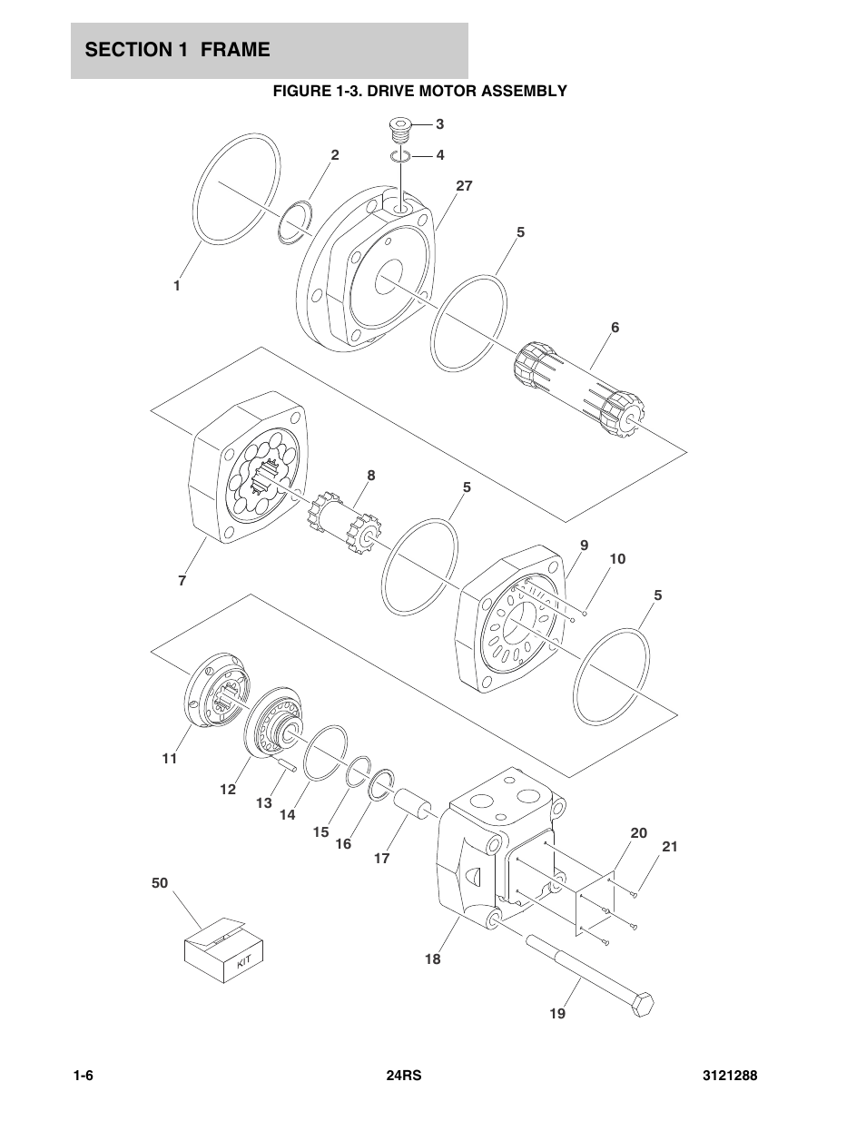 Figure 1-3. drive motor assembly | JLG 24RS Parts Manual User Manual | Page 12 / 138