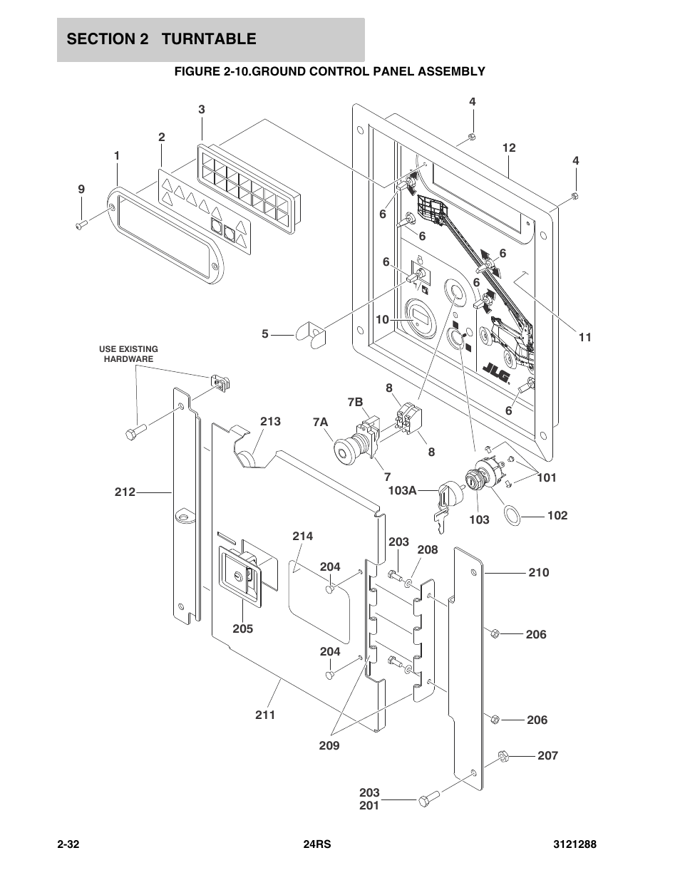 Figure 2-10. ground control panel assembly | JLG 24RS Parts Manual User Manual | Page 50 / 138