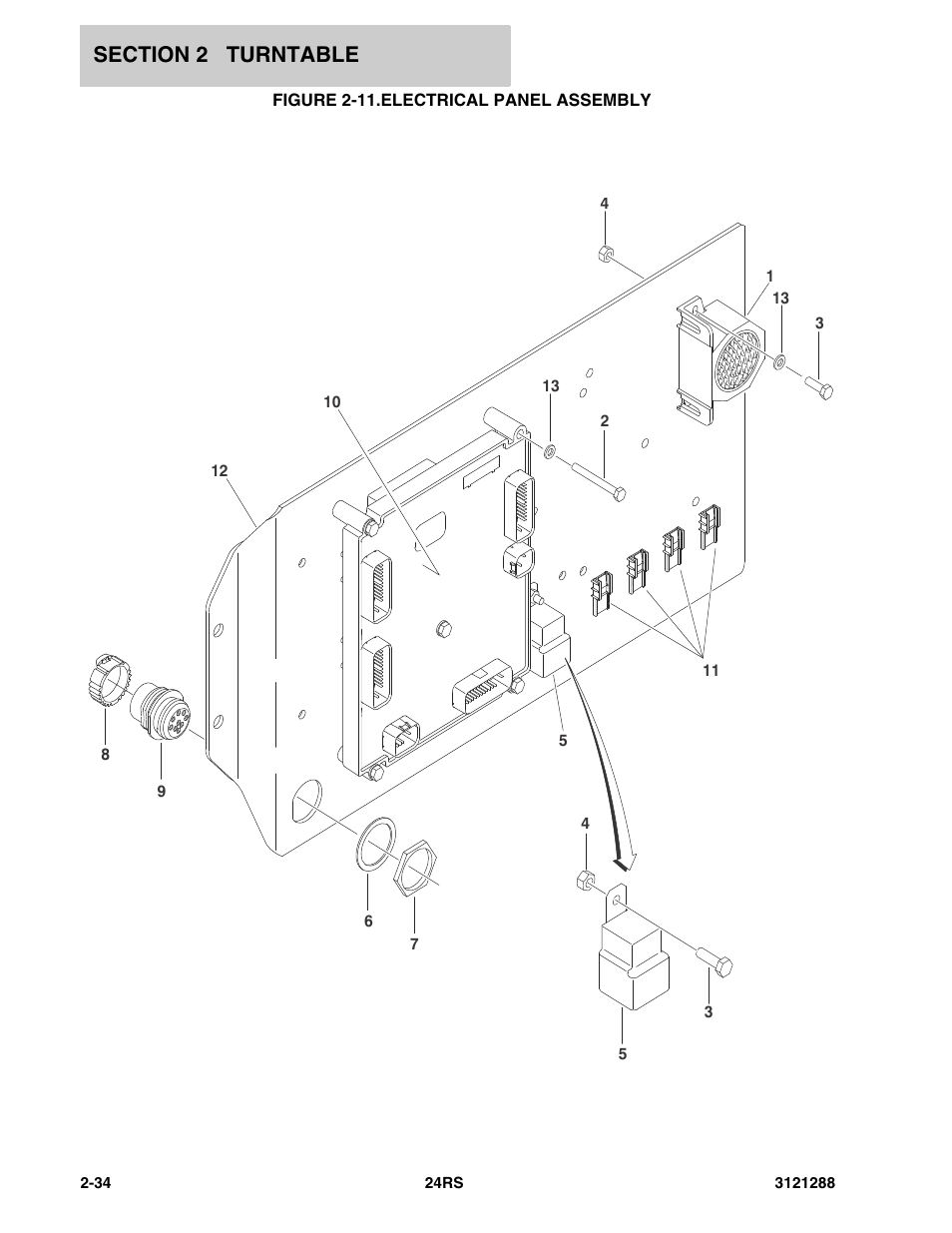 Figure 2-11. electrical panel assembly | JLG 24RS Parts Manual User Manual | Page 52 / 138