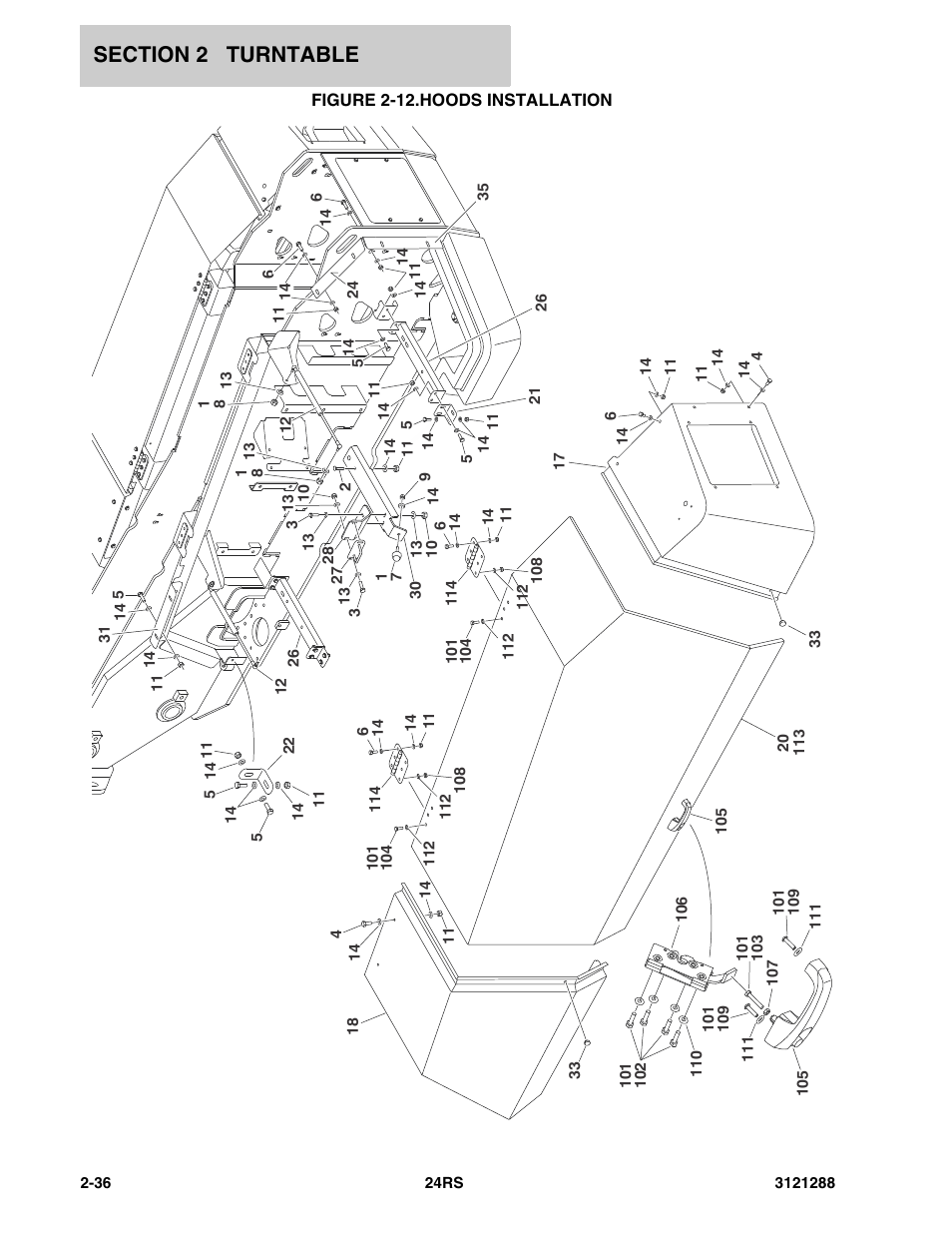 Figure 2-12. hoods installation | JLG 24RS Parts Manual User Manual | Page 54 / 138