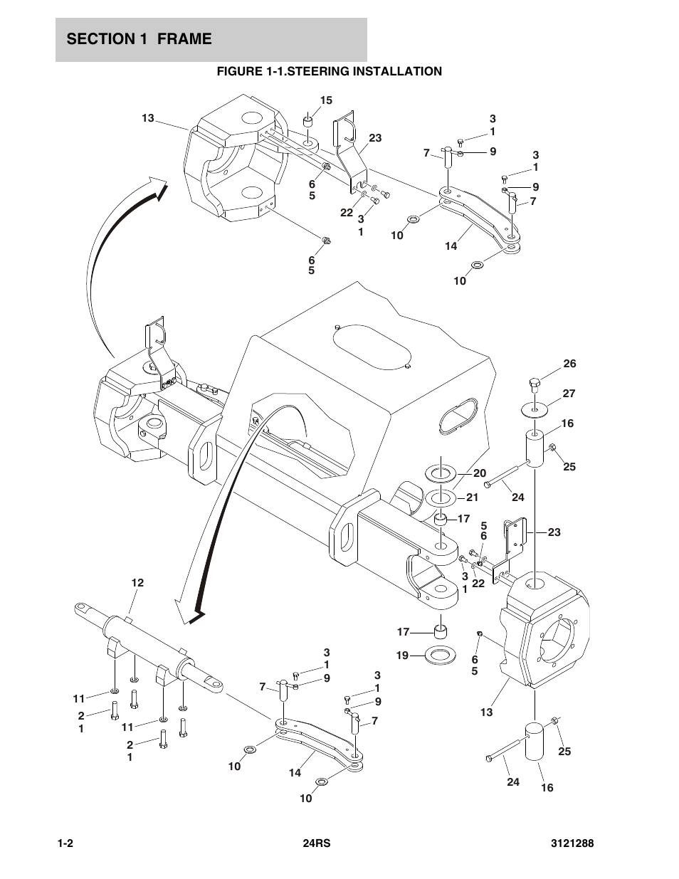 Figure 1-1. steering installation | JLG 24RS Parts Manual User Manual | Page 8 / 138
