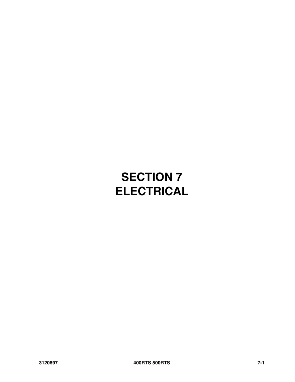 Section 7 electrical, Section 7 - electrical -1 | JLG 500RTS ANSI Parts Manual User Manual | Page 235 / 284