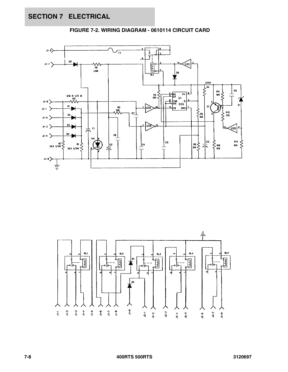 Figure 7-2. wiring diagram - 0610114 circuit card | JLG 500RTS ANSI Parts Manual User Manual | Page 242 / 284