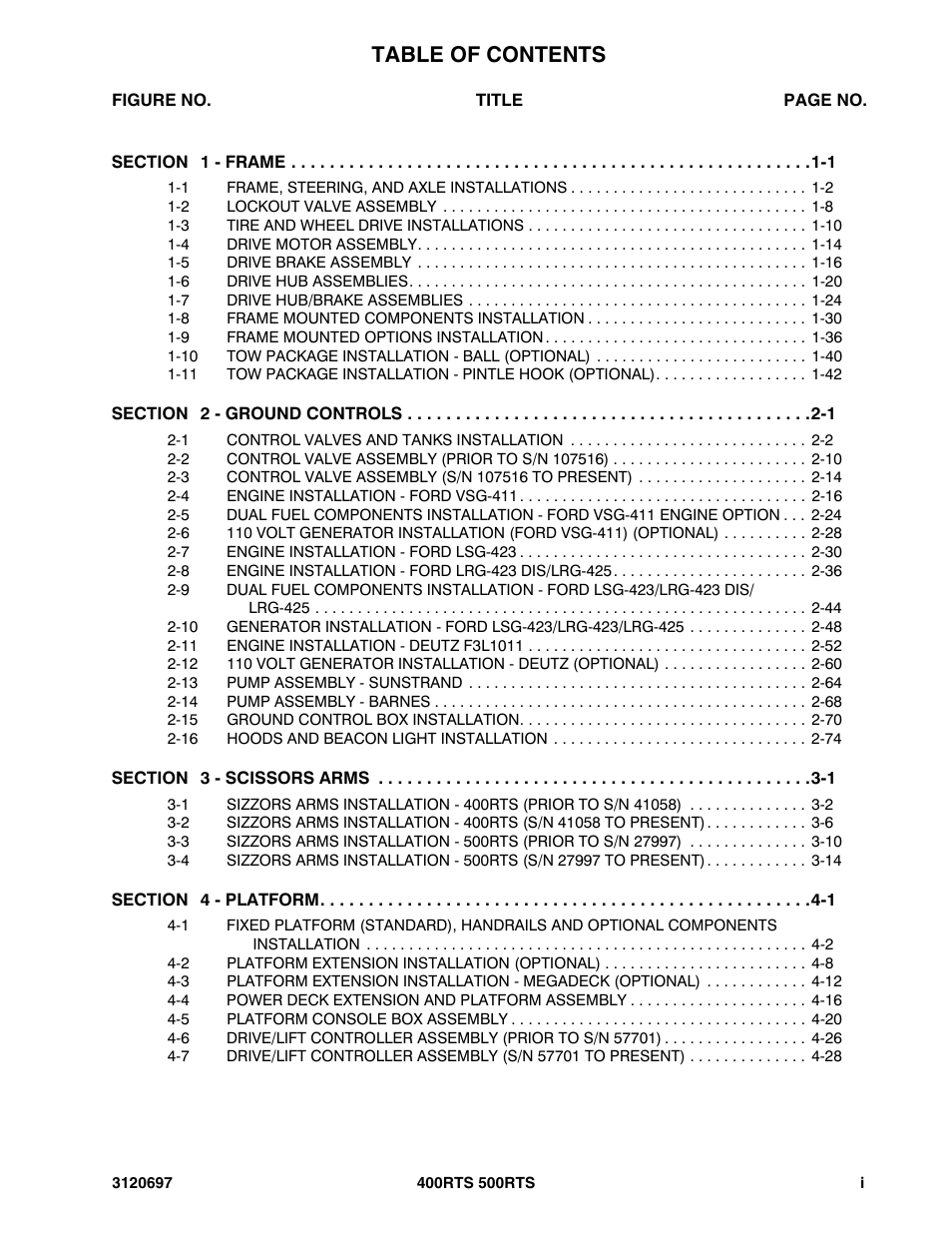 JLG 500RTS ANSI Parts Manual User Manual | Page 5 / 284