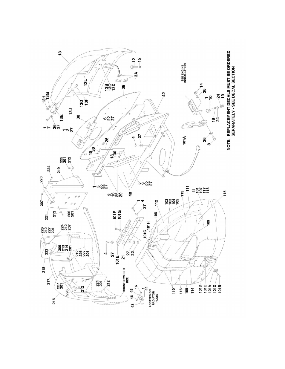 Figure 2-19. hoods installation | JLG 450A_AJ Series II Parts Manual User Manual | Page 122 / 306