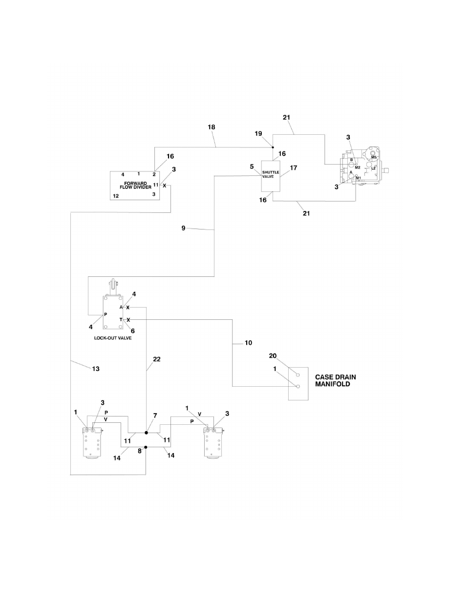 Figure 6-1. axle lockout hydraulic diagram - 2wd | JLG 450A_AJ Series II Parts Manual User Manual | Page 232 / 306