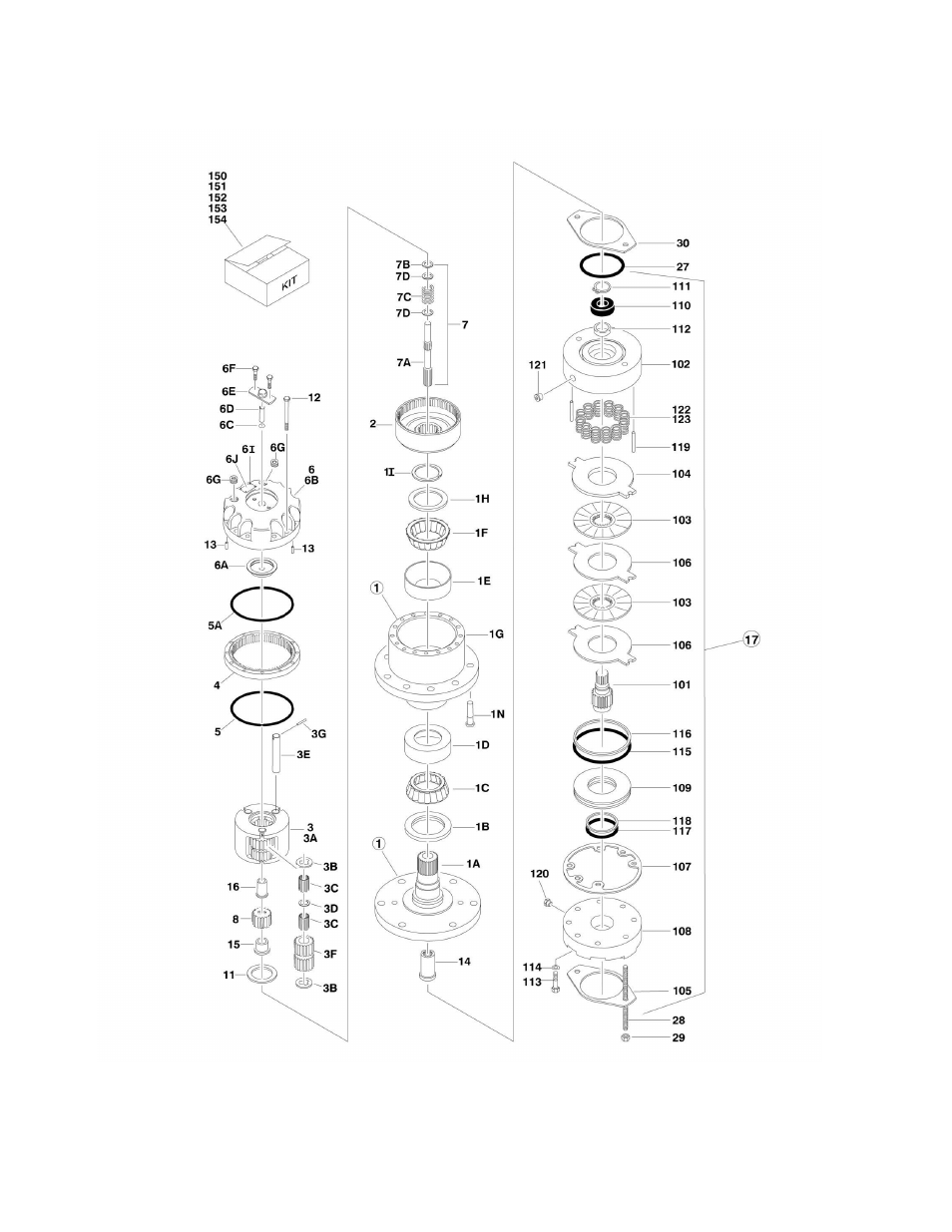 Figure 1-5. drive hub/brake assembly (rear) | JLG 450A_AJ Series II Parts Manual User Manual | Page 26 / 306