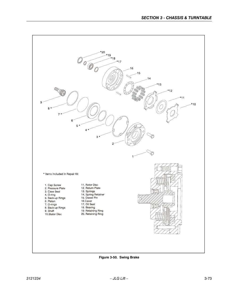 Swing brake -73 | JLG 680S Service Manual User Manual | Page 121 / 332