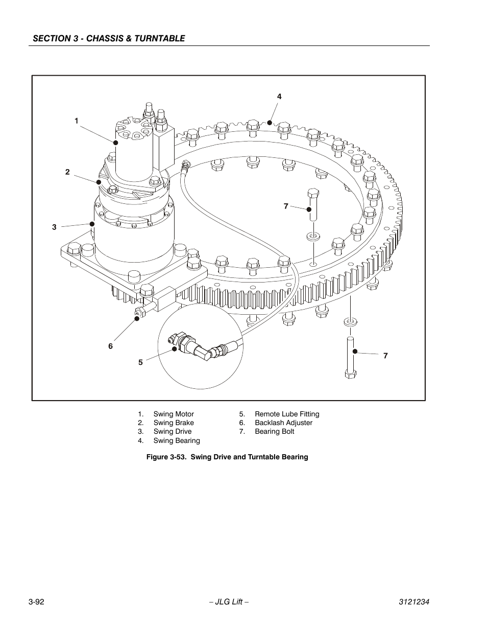 Swing drive and turntable bearing -92 | JLG 680S Service Manual User Manual | Page 140 / 332