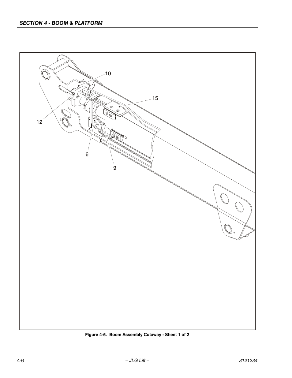 Boom assembly cutaway - sheet 1 of 2 -6 | JLG 680S Service Manual User Manual | Page 200 / 332