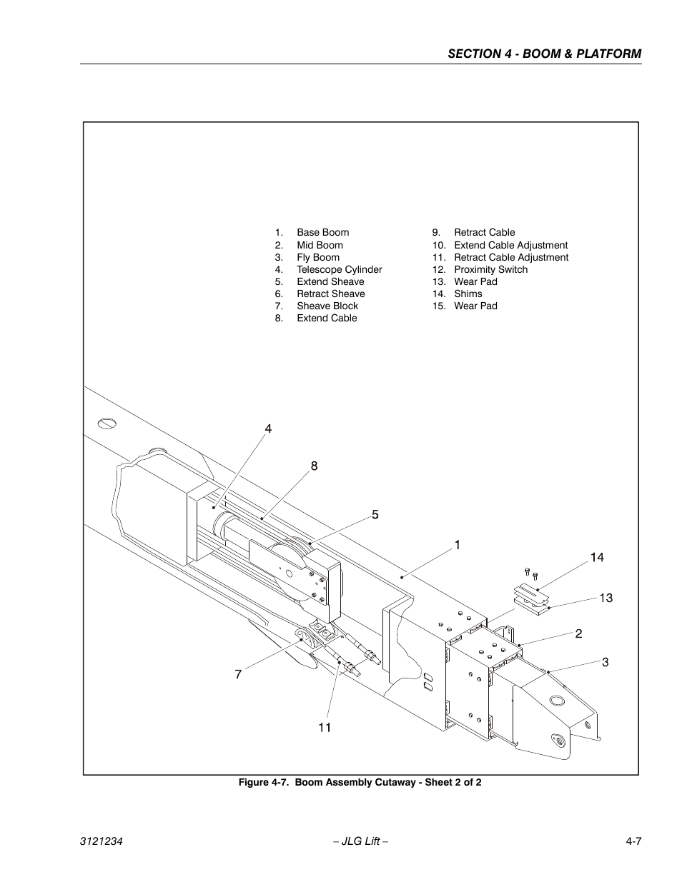 Boom assembly cutaway - sheet 2 of 2 -7 | JLG 680S Service Manual User Manual | Page 201 / 332