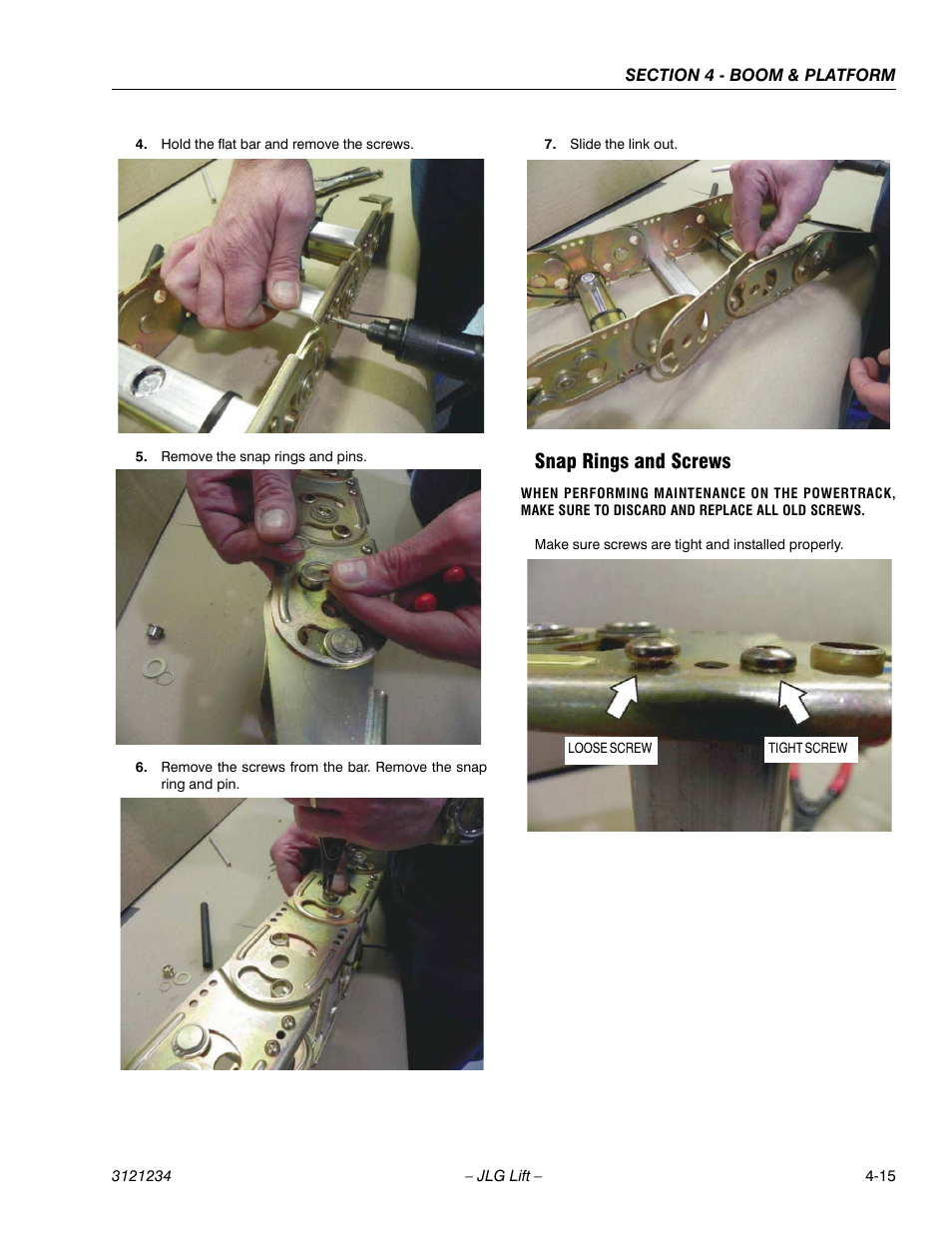 Snap rings and screws, Snap rings and screws -15 | JLG 680S Service Manual User Manual | Page 209 / 332