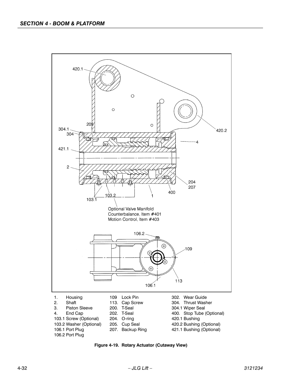 Rotary actuator (cutaway view) -32 | JLG 680S Service Manual User Manual | Page 226 / 332