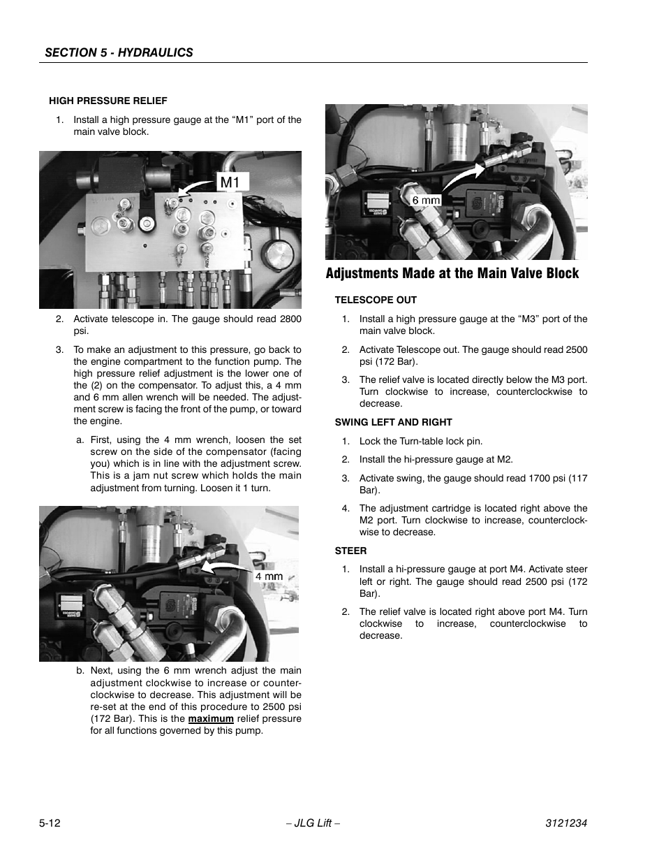 Adjustments made at the main valve block, Adjustments made at the main valve block -12 | JLG 680S Service Manual User Manual | Page 252 / 332