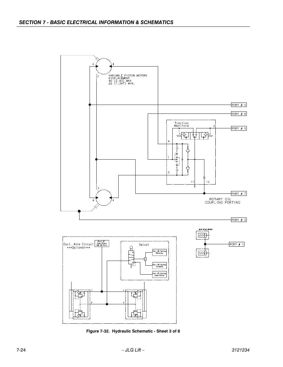 Hydraulic schematic - sheet 3 of 8 -24 | JLG 680S Service Manual User Manual | Page 324 / 332