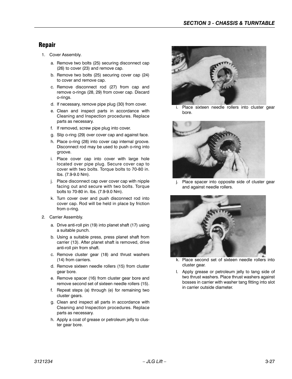 Repair, Repair -27 | JLG 680S Service Manual User Manual | Page 75 / 332