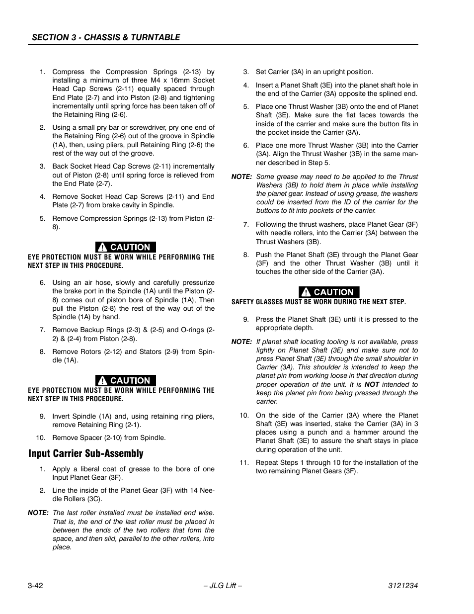 Input carrier sub-assembly, Input carrier sub-assembly -42 | JLG 680S Service Manual User Manual | Page 90 / 332