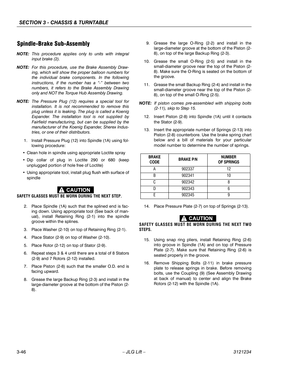 Spindle-brake sub-assembly, Spindle-brake sub-assembly -46 | JLG 680S Service Manual User Manual | Page 94 / 332