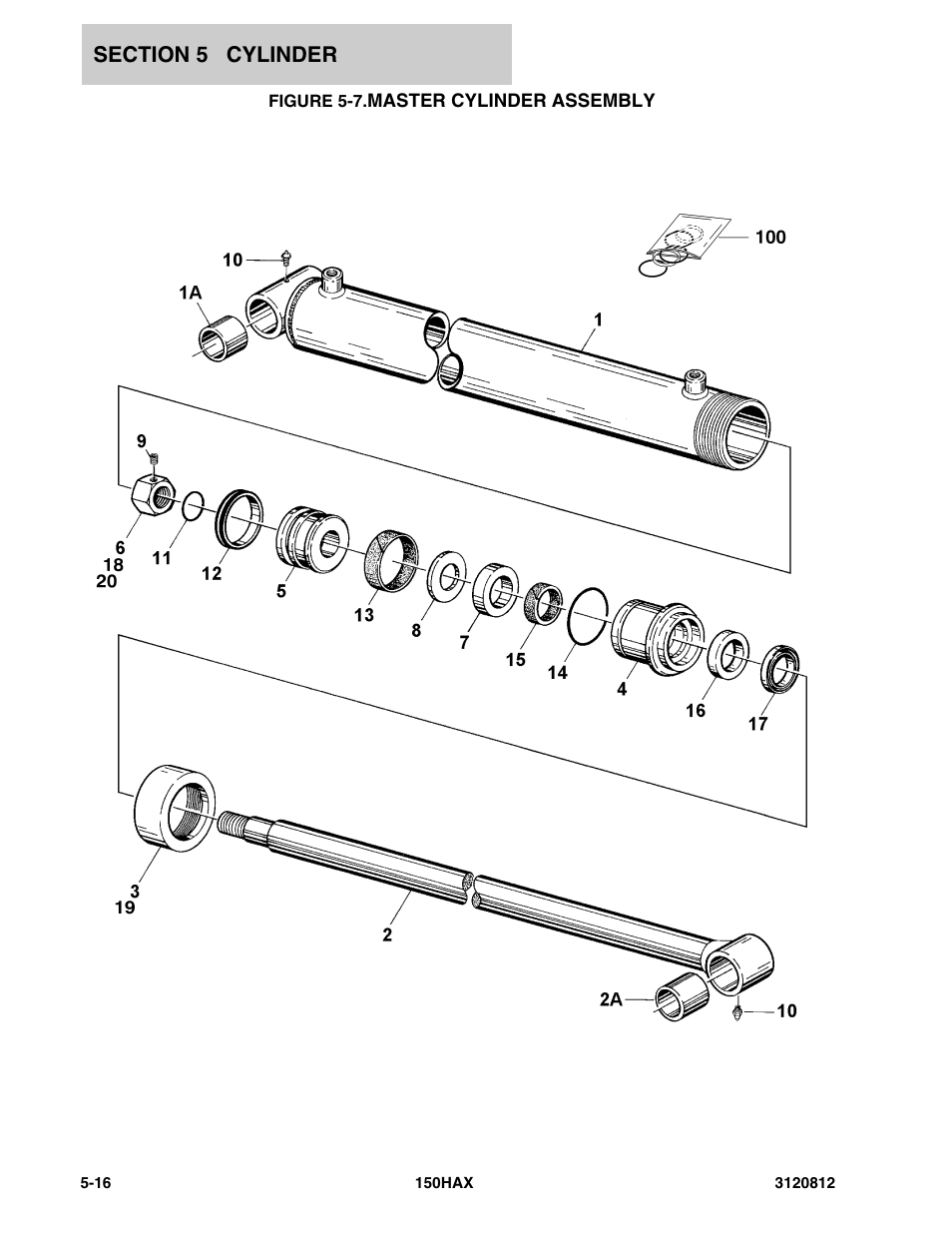 Figure 5-7. master cylinder assembly, Master cylinder assembly -16 | JLG 150HAX Parts Manual User Manual | Page 170 / 232