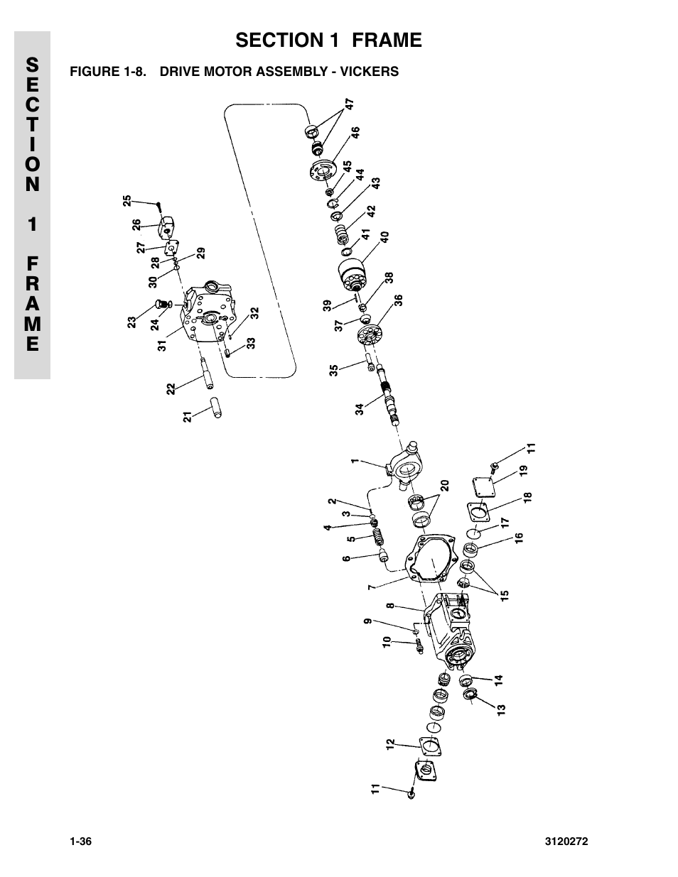 Figure 1-8. drive motor assembly - vickers | JLG 80H Parts Manual User Manual | Page 44 / 538