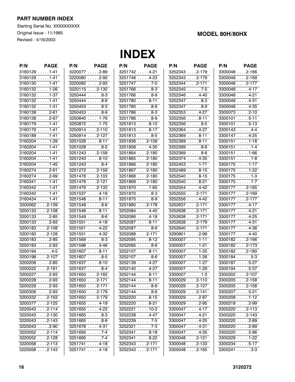 Index | JLG 80H Parts Manual User Manual | Page 520 / 538