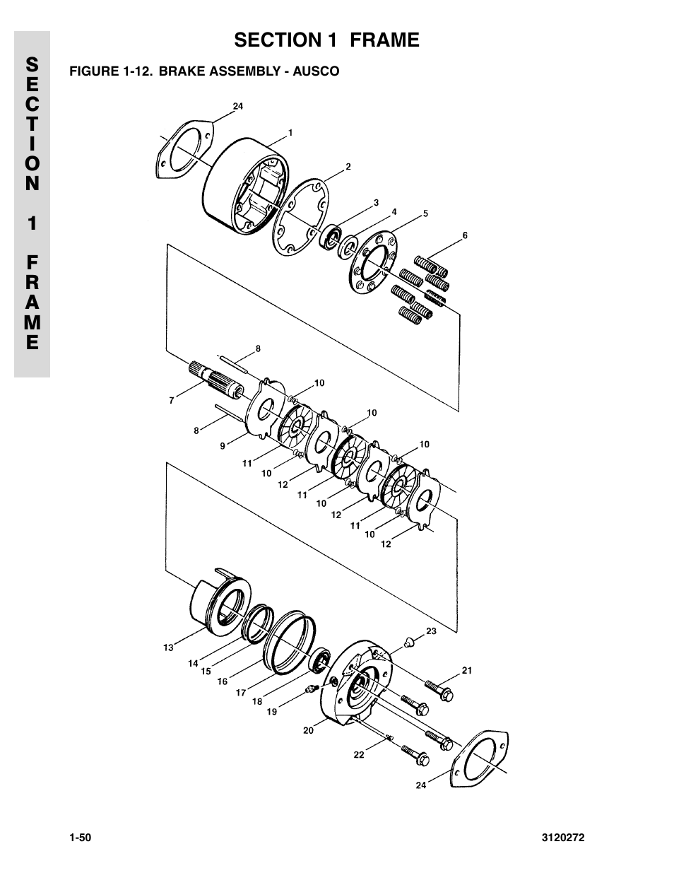 Figure 1-12. brake assembly - ausco | JLG 80H Parts Manual User Manual | Page 58 / 538