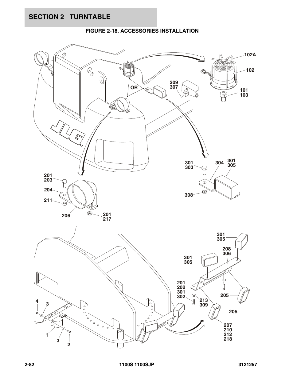Figure 2-18. accessories installation | JLG 1100S Parts Manual User Manual | Page 116 / 294