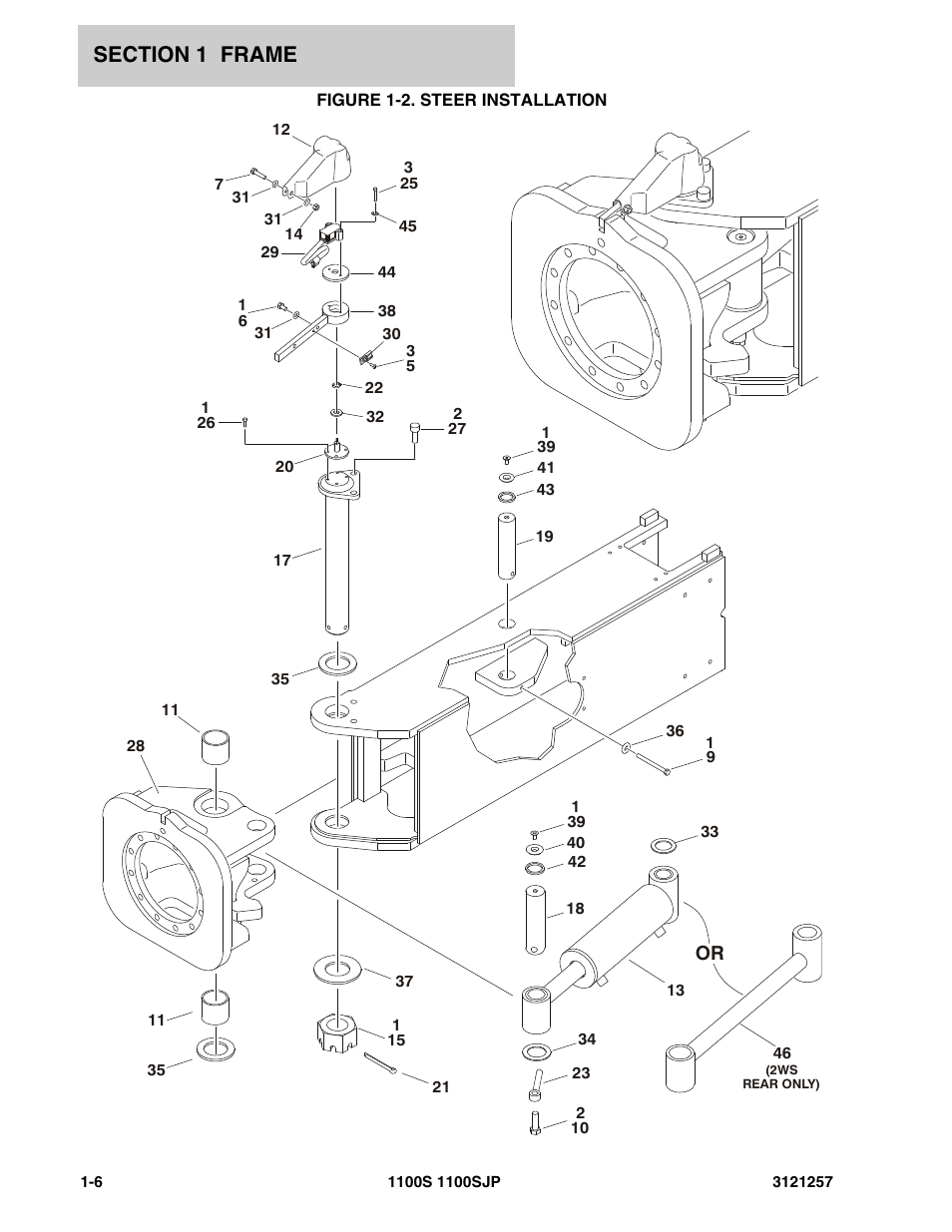 Figure 1-2. steer installation, Steer | JLG 1100S Parts Manual User Manual | Page 12 / 294