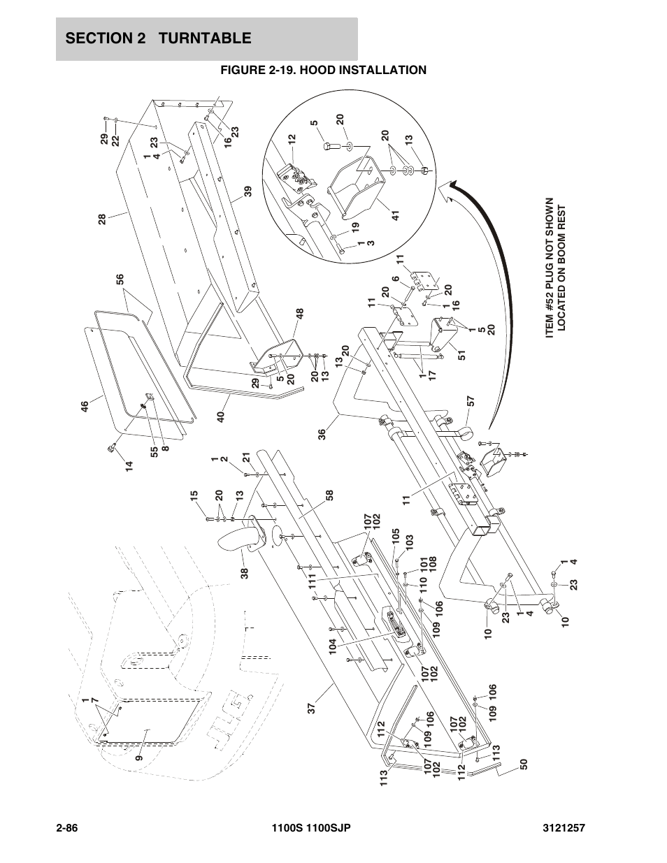 Figure 2-19. hood installation | JLG 1100S Parts Manual User Manual | Page 120 / 294