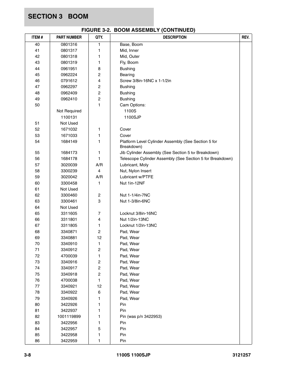 JLG 1100S Parts Manual User Manual | Page 134 / 294