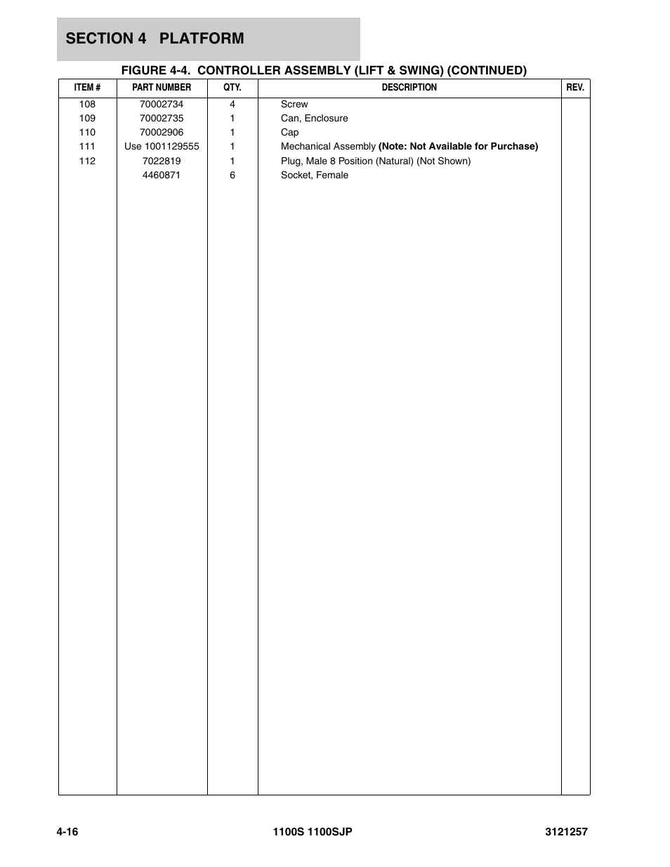 JLG 1100S Parts Manual User Manual | Page 174 / 294