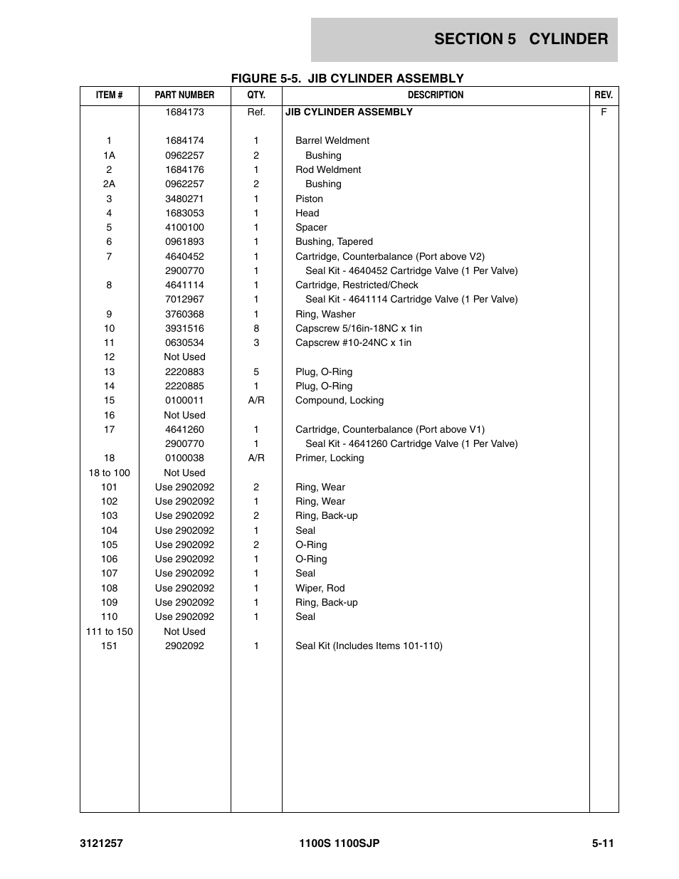 JLG 1100S Parts Manual User Manual | Page 189 / 294