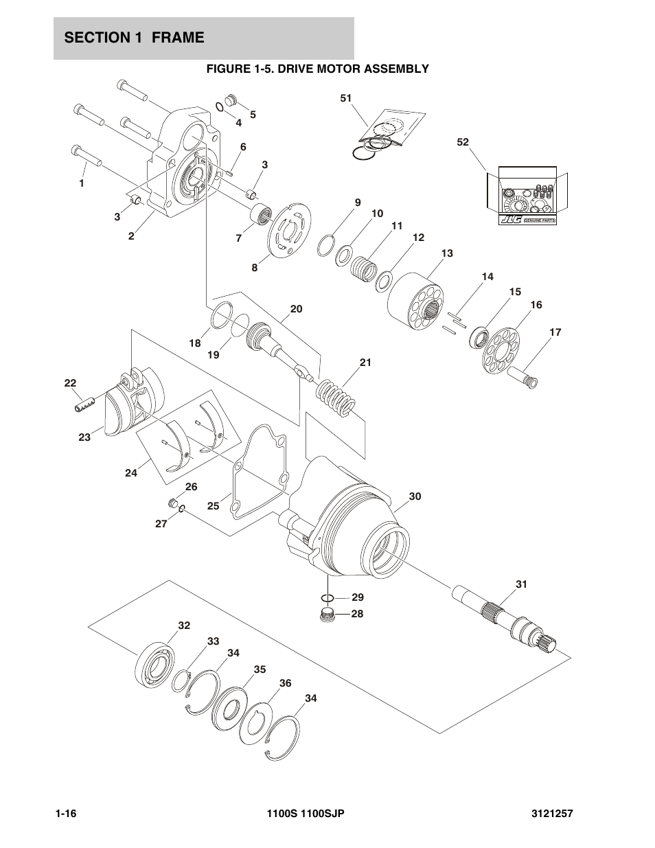 Figure 1-5. drive motor assembly | JLG 1100S Parts Manual User Manual | Page 22 / 294