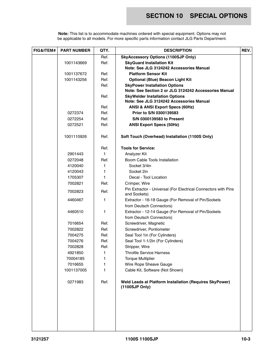 JLG 1100S Parts Manual User Manual | Page 279 / 294