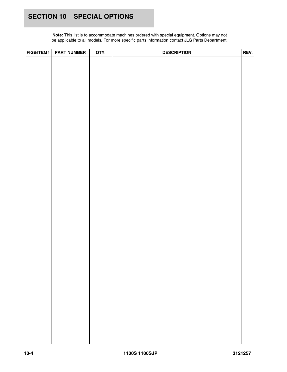 JLG 1100S Parts Manual User Manual | Page 280 / 294
