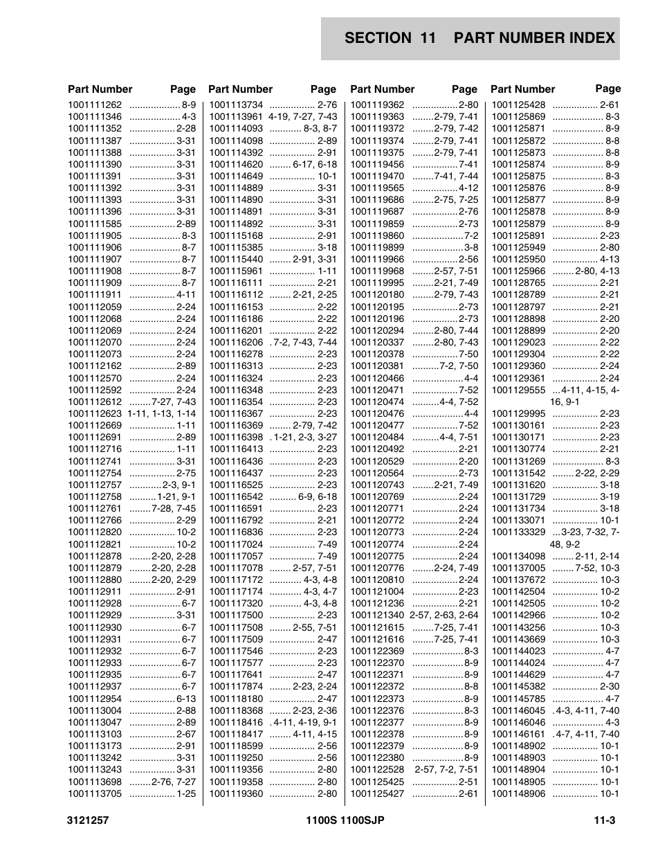 JLG 1100S Parts Manual User Manual | Page 283 / 294