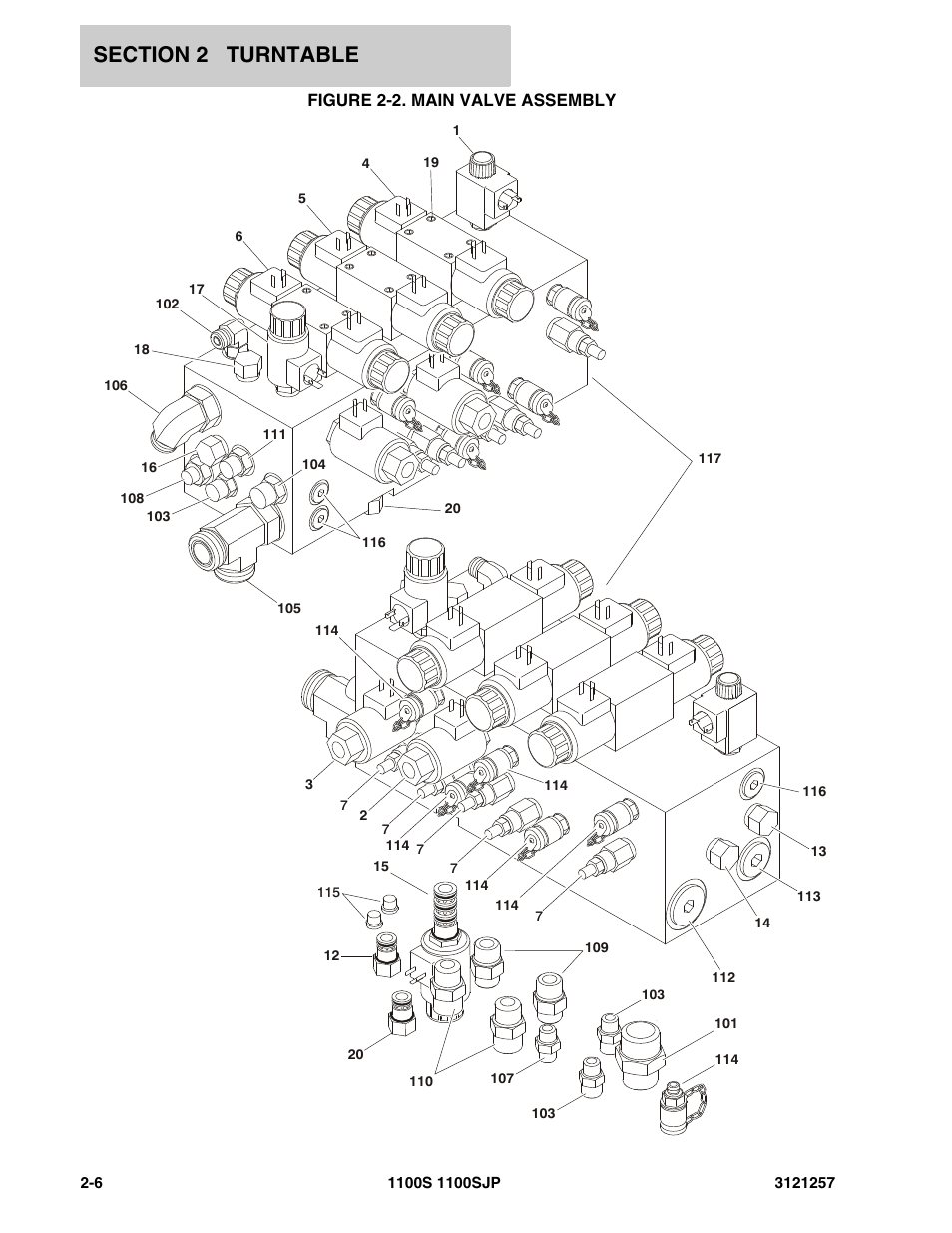 Figure 2-2. main valve assembly | JLG 1100S Parts Manual User Manual | Page 40 / 294