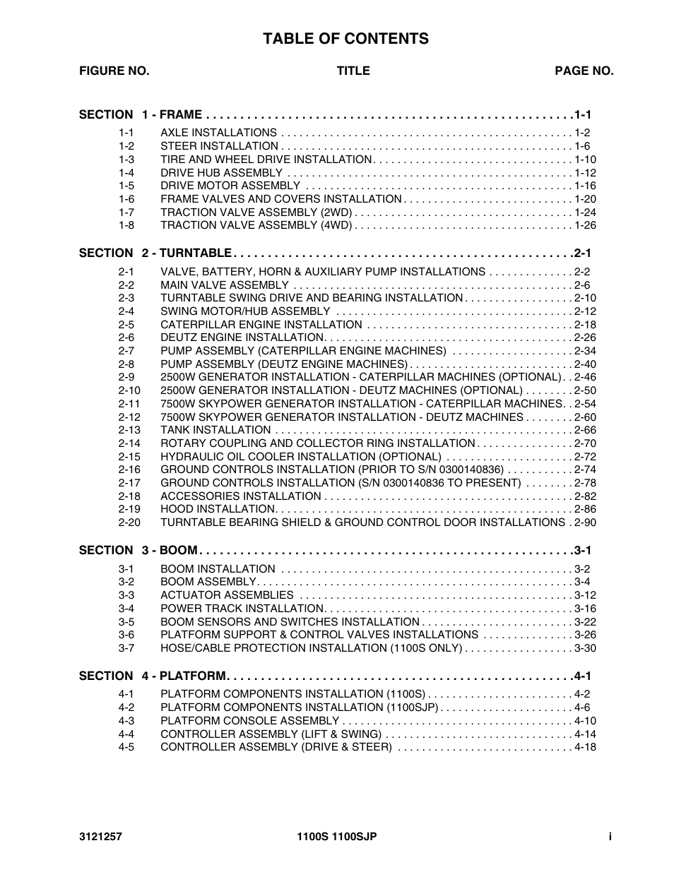 JLG 1100S Parts Manual User Manual | Page 5 / 294
