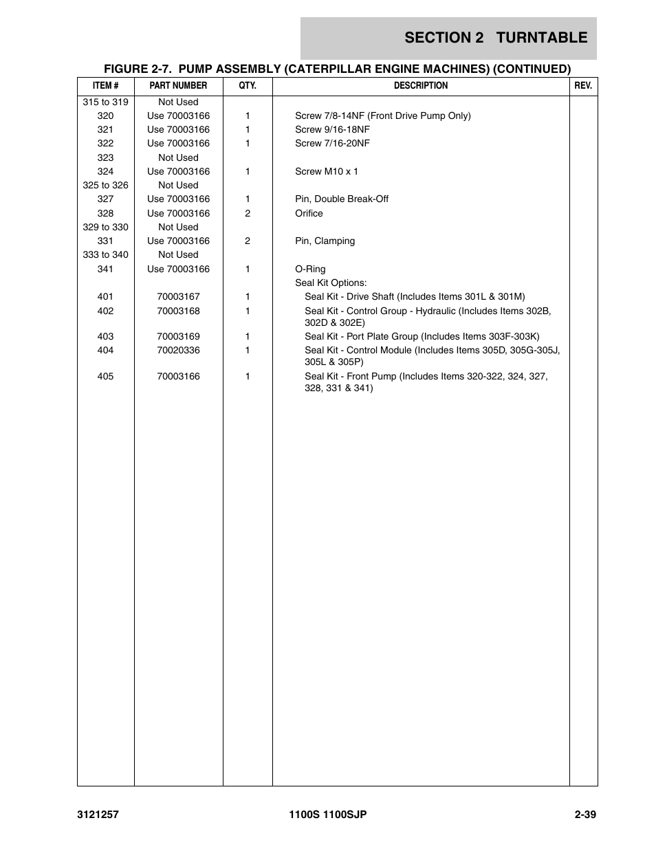 JLG 1100S Parts Manual User Manual | Page 73 / 294
