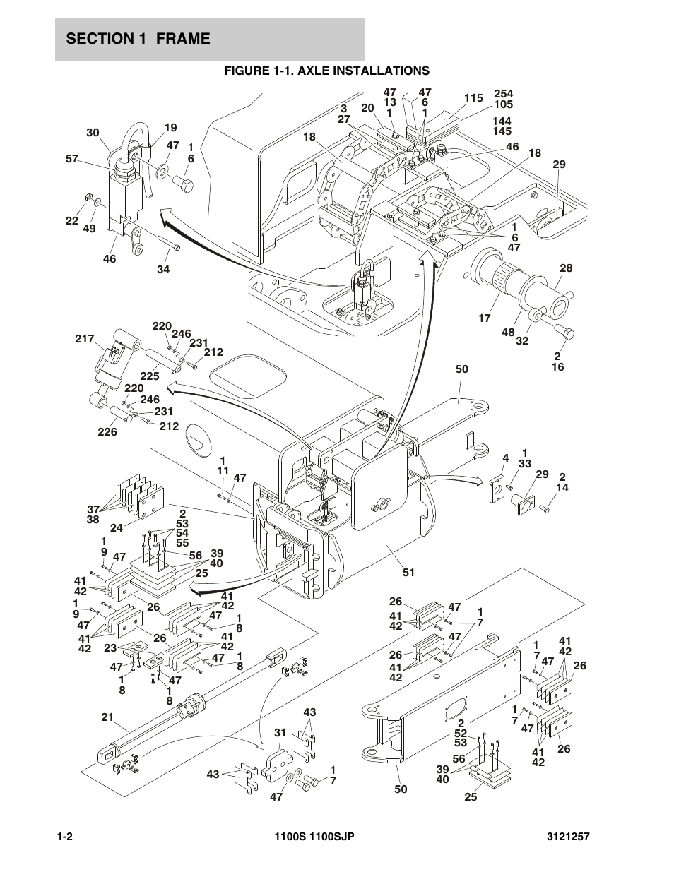 Figure 1-1. axle installations | JLG 1100S Parts Manual User Manual | Page 8 / 294