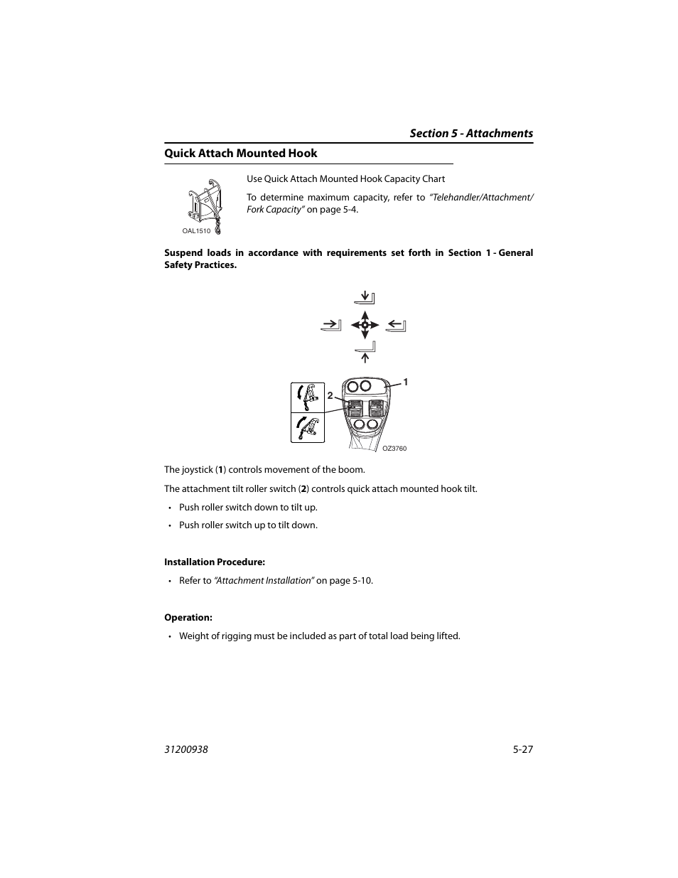 Quick attach mounted hook, Quick attach mounted hook -27 | JLG 4017RS Operator Manual User Manual | Page 107 / 156