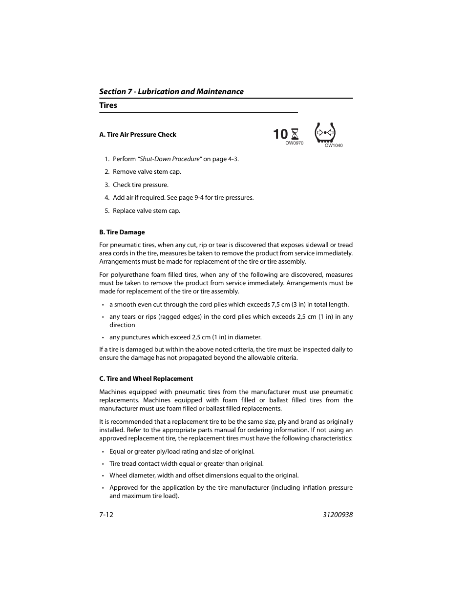 Tires, Tires -12 | JLG 4017RS Operator Manual User Manual | Page 122 / 156