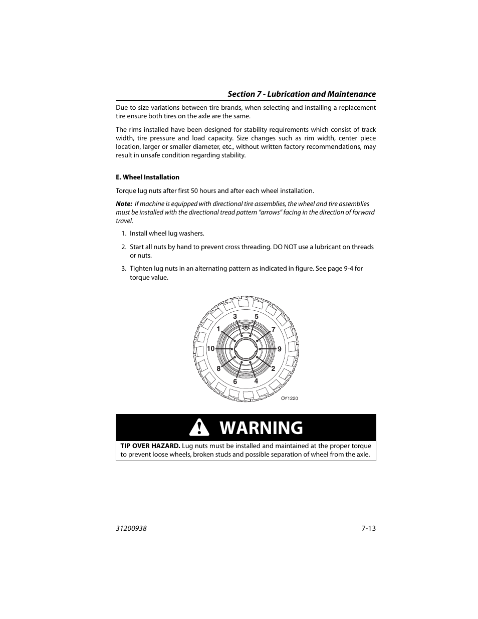 Warning | JLG 4017RS Operator Manual User Manual | Page 123 / 156