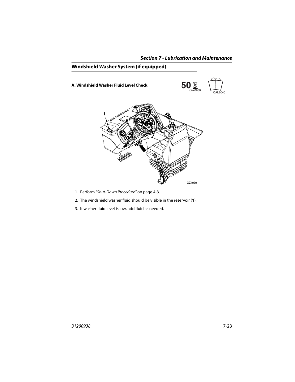 Windshield washer system (if equipped), Windshield washer system (if equipped) -23 | JLG 4017RS Operator Manual User Manual | Page 133 / 156