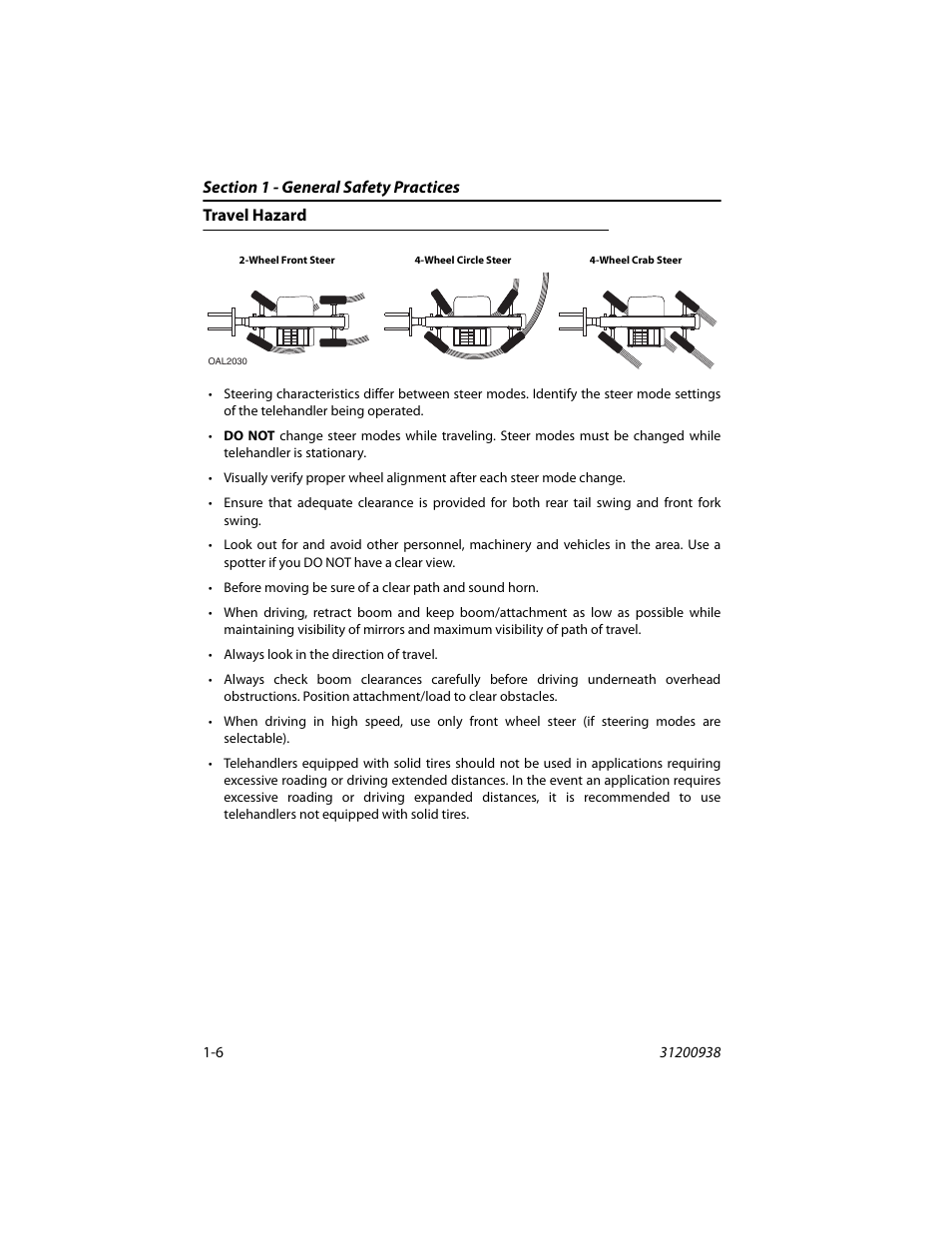Travel hazard, Travel hazard -6 | JLG 4017RS Operator Manual User Manual | Page 16 / 156